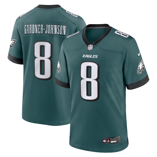 Men Nike Philadelphia Eagles 8 Gardner Johnson Midnight Green Game 2024 NFL Jersey